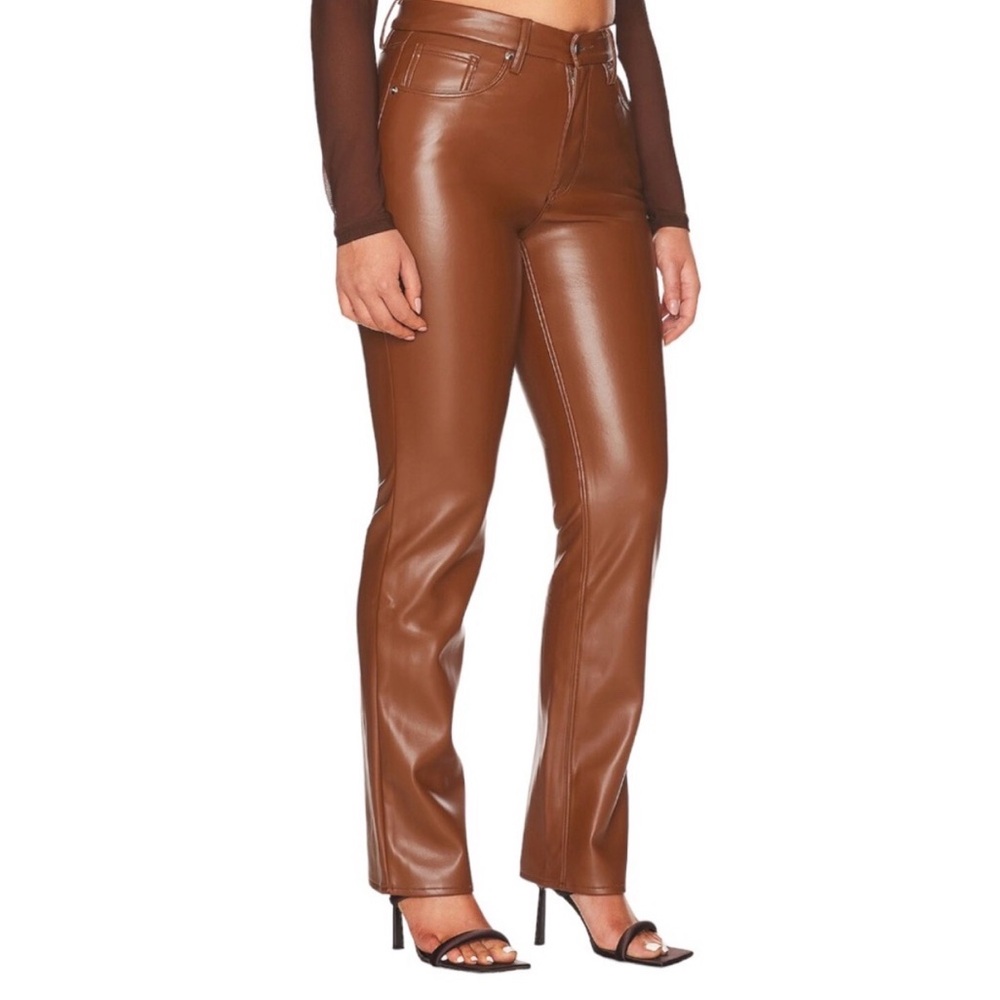 Good American Better than Leather Women Straight‎ Leg Icon Pants - 4/27